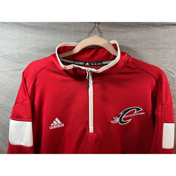 Crusaders Adidas Climalite Sweater Adult 2XL Red Zip Long Sleeve Sweatshirt Mens - Picture 2 of 8